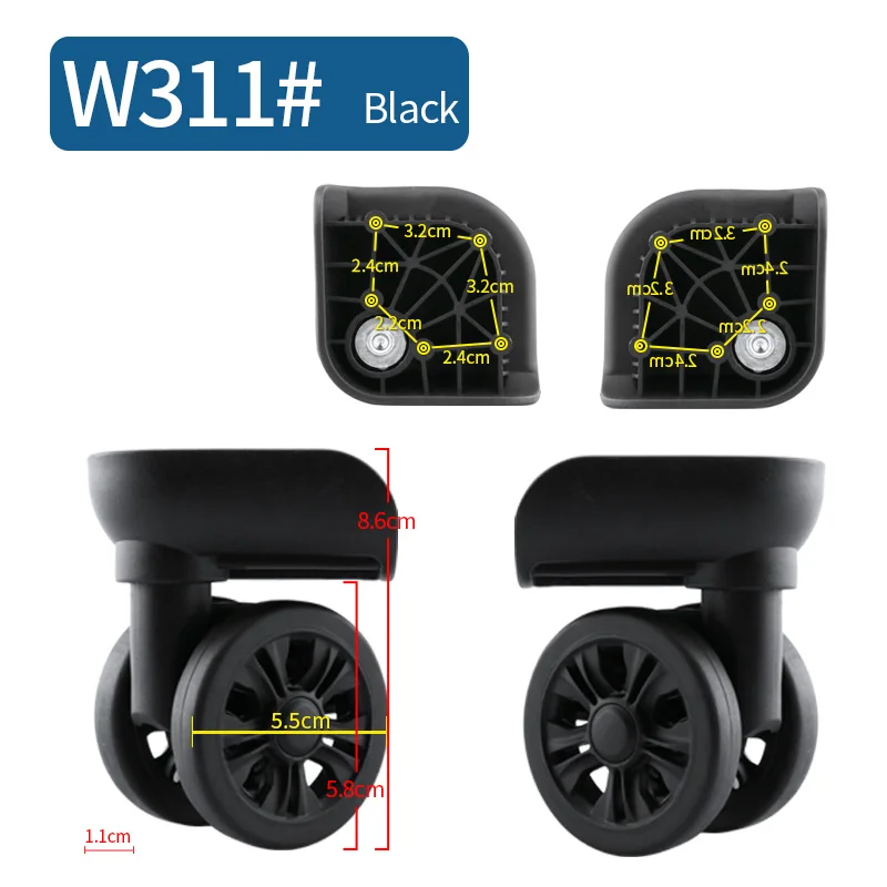 Trolley case universal wheel accessories luggage pull case wheel roller aircraft wheel maintenance shock absorption 20 26 inch