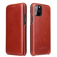 Genuine leather Flip case for iPhone max plus FIERRE SHANN Magnetic Cover for iPhone mini pro max Case