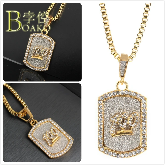 Ожерелье мужское в стиле хип хоп длинная цепочка со сверкающим цирконом колье с