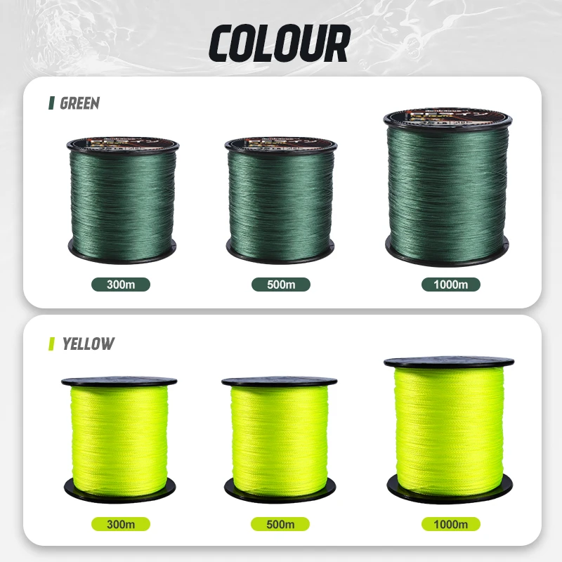 Hunthouse 4x 8x 4 Strands 8 Strands PE Braided  300 500 1000m Fishing Line Super Strong Fishing Braid Line 16 20 25 35 50LB