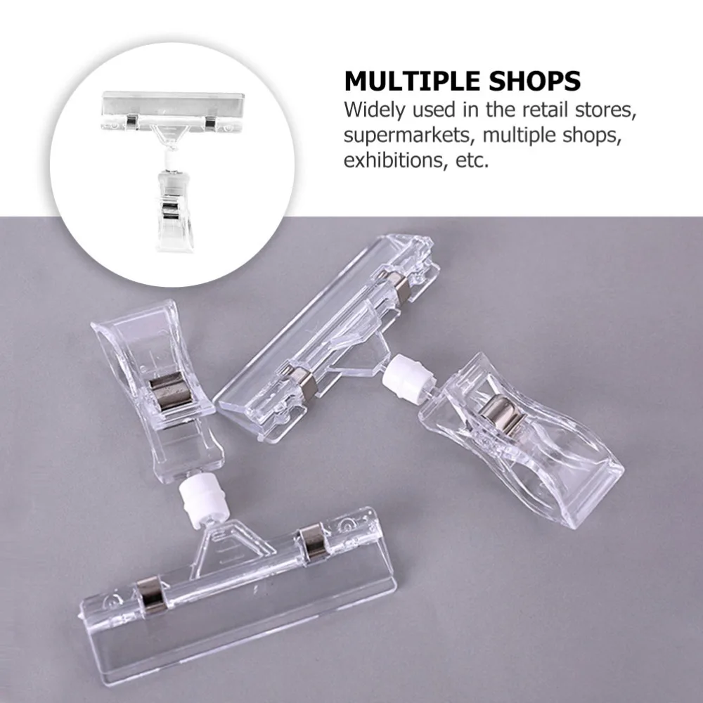 

25pcs Price Tag Clamp Merchandise Sign Clip Transparent Price Label Holder