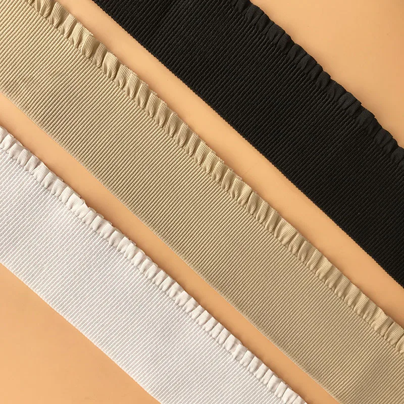 

DZ Manufacturer's nylon lace elastic belt, wavy pattern, elastic belt, trouser skirt, waist elastic belt, lotus leaf bud edge el