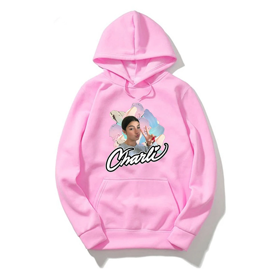 

Charli Damelio Pinrted Oversized Hoodies Sweatshirts Women/men Clothes Hip Hop Hooded Sweatshirt Cotton Long Sleeve Streetwear