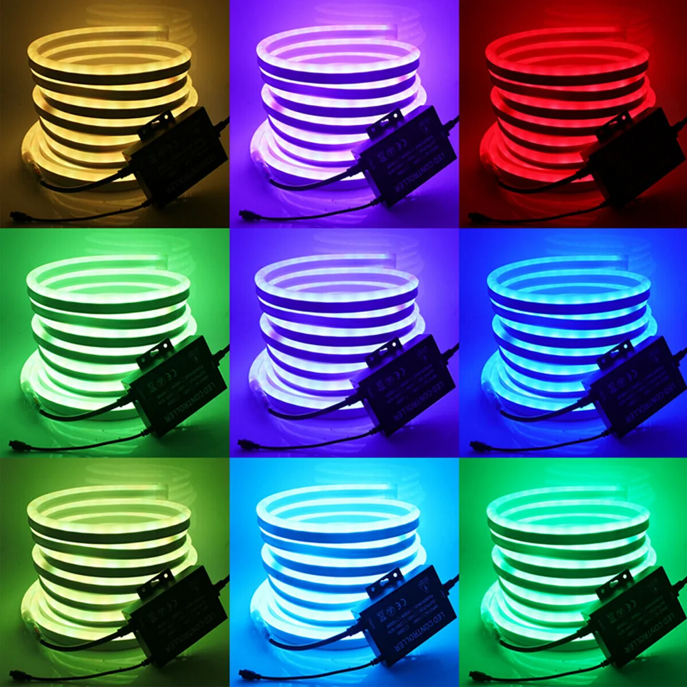 

WIFI RGB Neon Light 220V 110V Outdoor Waterproof Neon Ribbon Tape SMD5050 Flexible Led Strip Neon Sign Remote Control Neon Rope