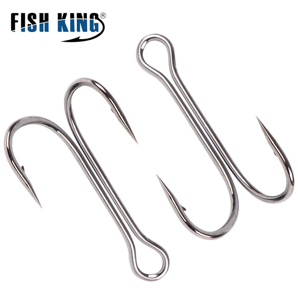 FISH KING 20 шт. самодельная приманка лягушка двойной рыболовный крючок 8 3/0 #