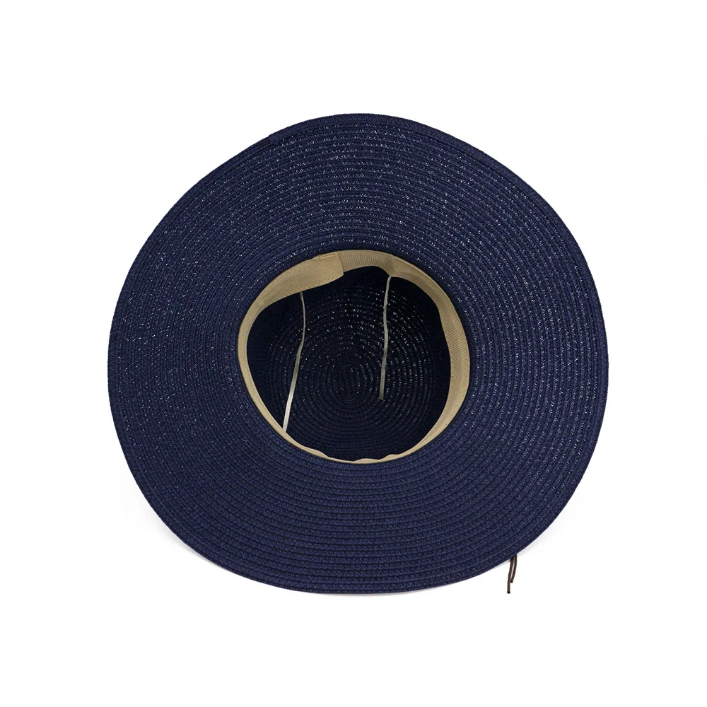

Breathable summer large brim ribbon straw hat floppy wide brim sun cap beach foldable hats for women outdoor panama hat
