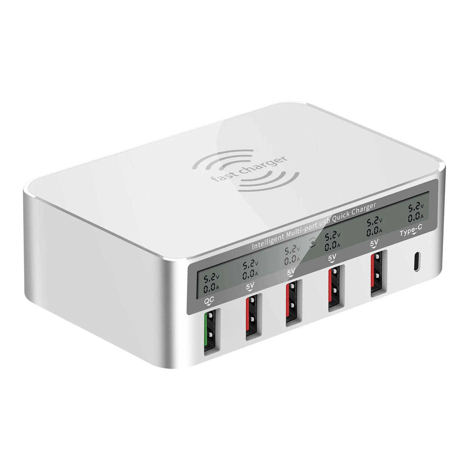 

Desktop Universal USB C Qi 5 USB QC 3.0 Charger Charging Station for iPhone