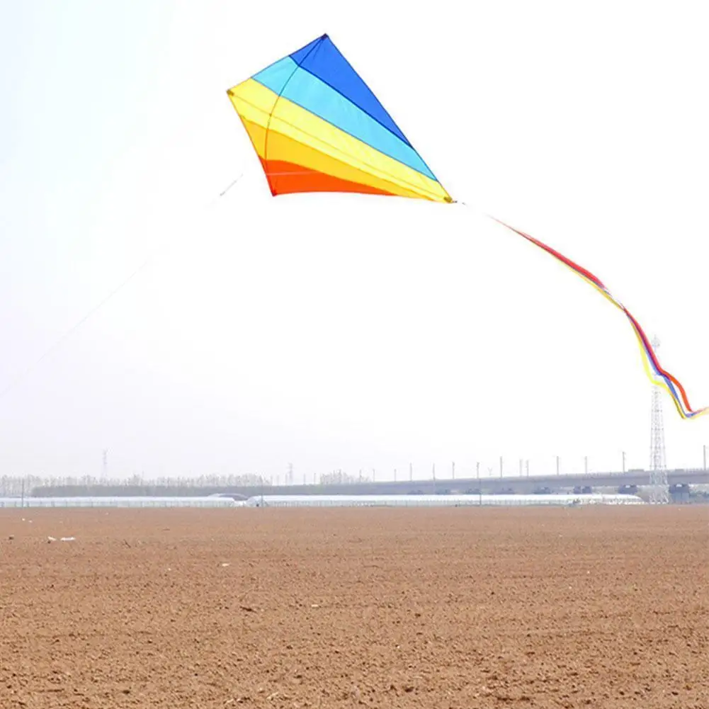 

Colorful Rainbow Kite Long Tail Polyester Outdoor Kites 100M Kids And Surf Kite Line Flying Bar Control Toys With For Child I0J3