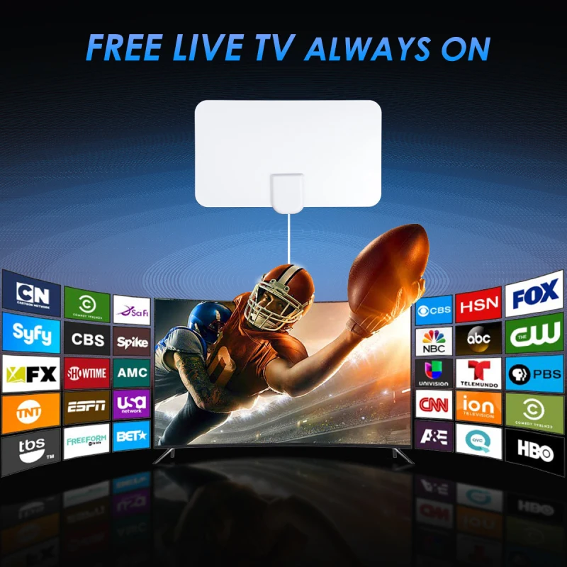 

Dropshipping HDTV Digital Antenna TV Receiver Indoor 900 Miles Amplifier Booster DVB-T2 Isdb-tb Satellite Receiver Clear Aerial