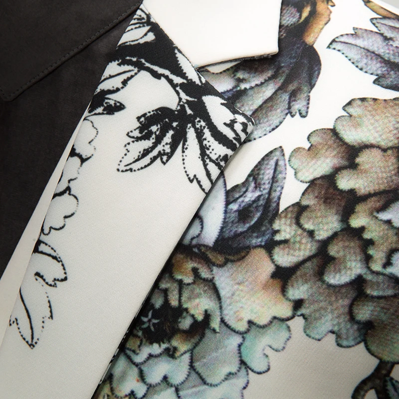 

(Jacket + Vest + Pants ) 2021 Printing Design Male Host performance dress club Business Casual Wedding 3 Pieces Set supersize