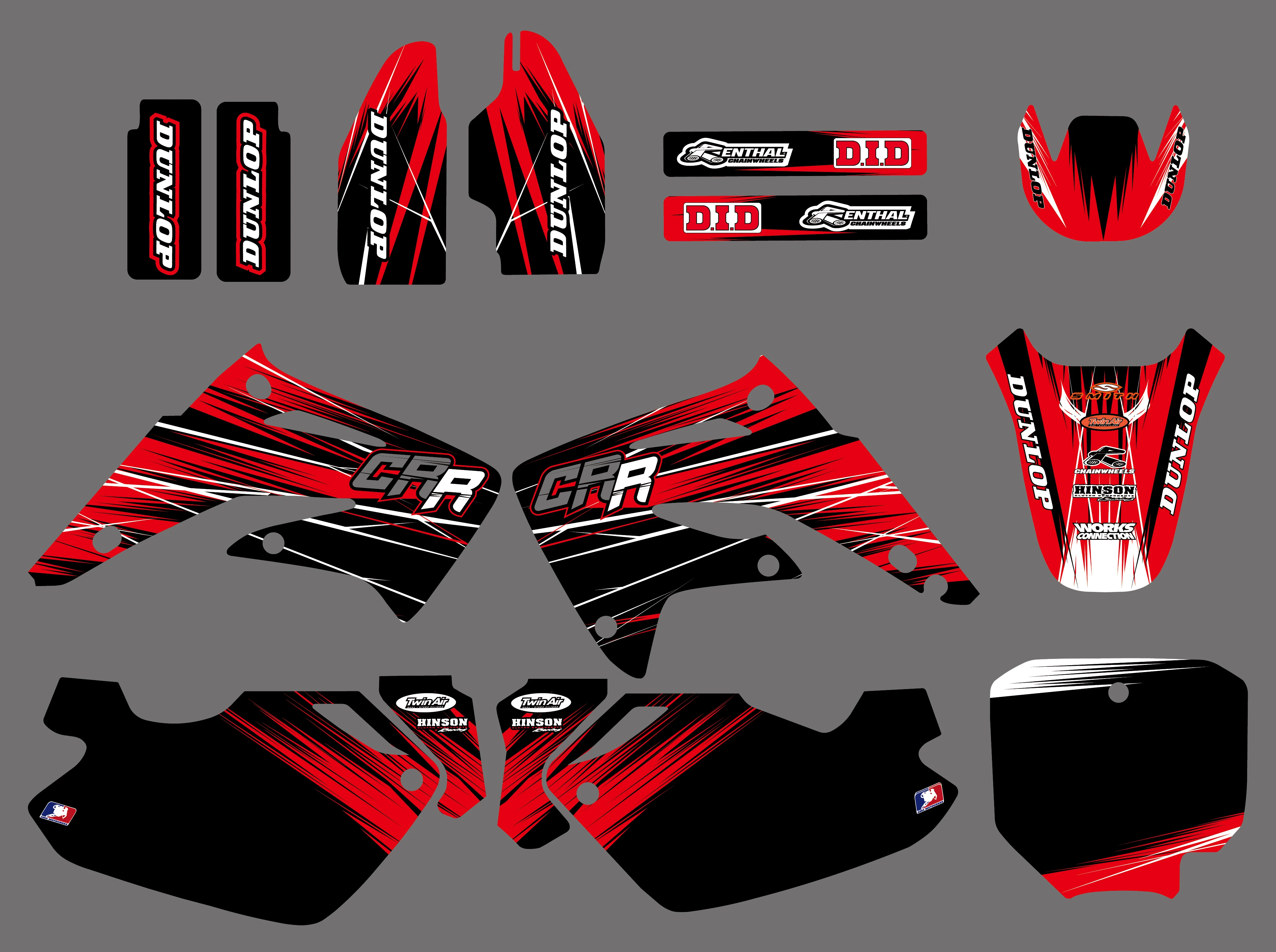 Набор наклеек TEAM GRAPHICS & BACKGROUND DECAL для Honda CR85R CR85 2003 2004 2005 2006 2007 2008 2009 2010 2011 2012 CR 85