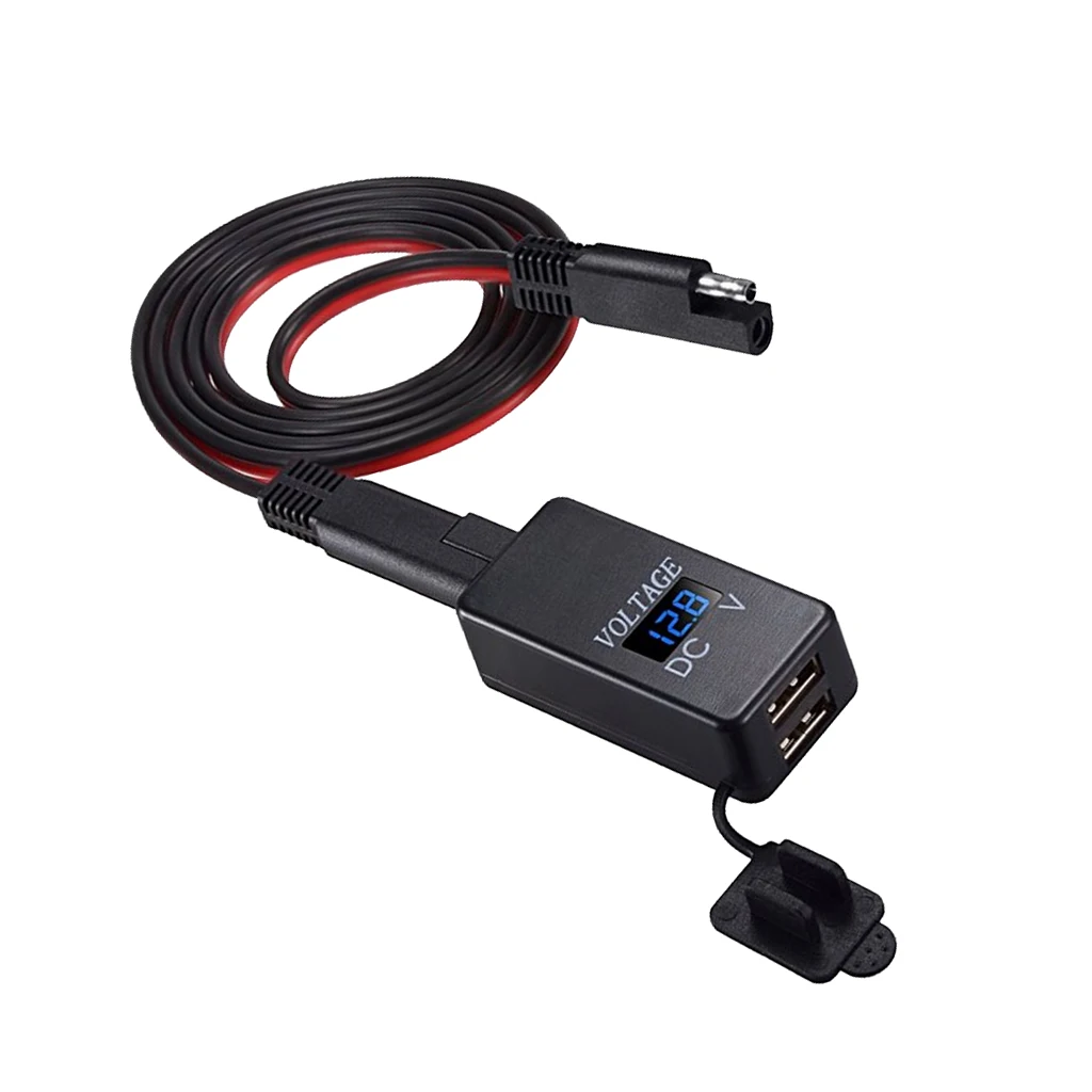 SAE адаптер USB Цифровой Вольтметр Измерение напряжения быстрое отключение