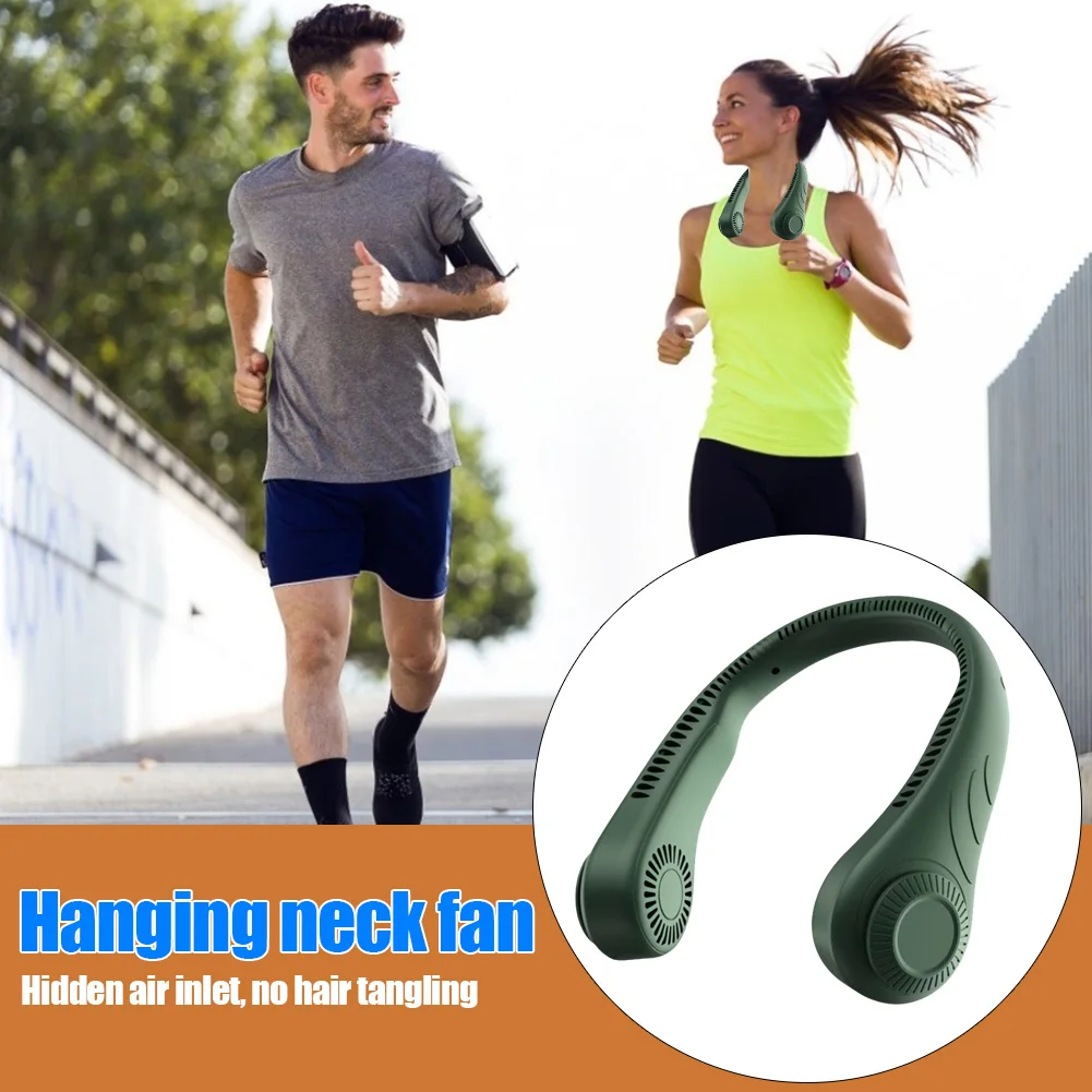 

Hanging Neck Fan Portable Cooling Fan USB Leafless 360 Degree Neckband Fan 78 Surround Air Outlets 4000Mah Rechargeable