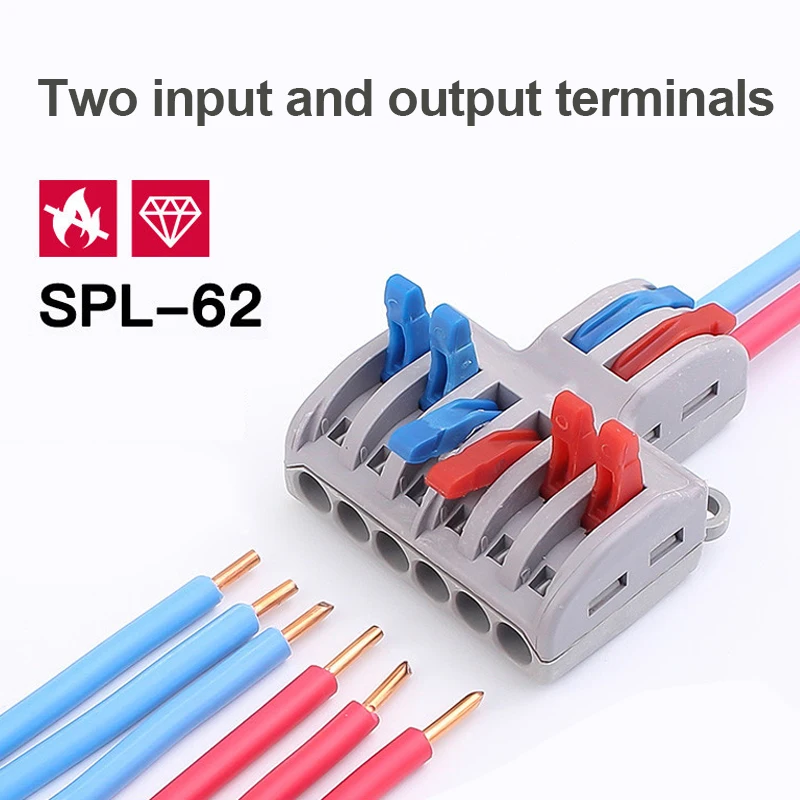 5 шт./лот SPL-62 Мини Быстрый разъем провода Универсальный проводка кабеля Разъем