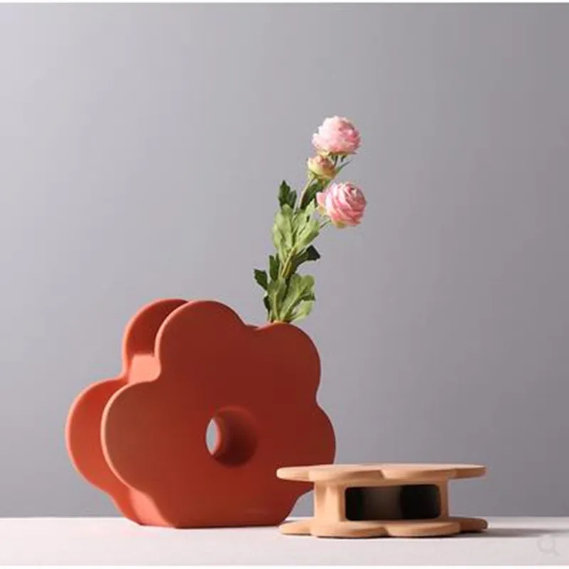 

American country flower model ceramic vase, home office restaurant bar desktop decoration crafts, wedding decoration gift