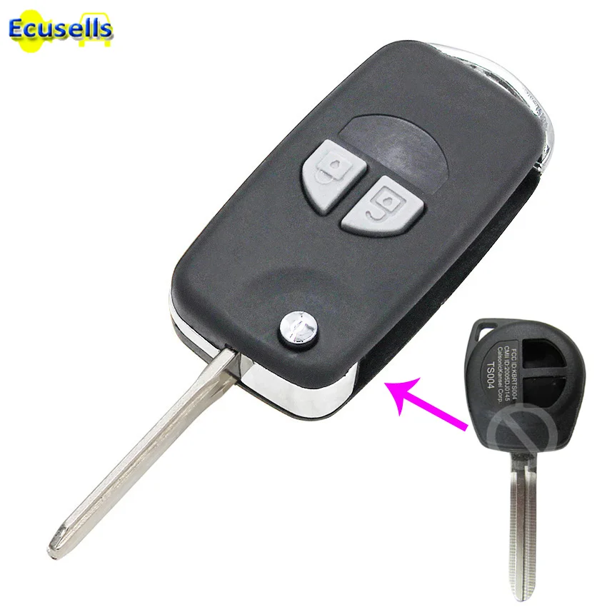 Folding 2 Button Remote Key Shell Case Blank Fob for Suzuki Grand Vitara Swift Ignis SX4 Liana Alto TOY43 blade | Автомобили и
