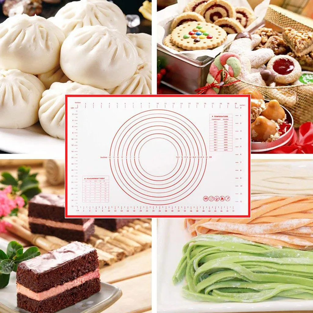 

Silicone Pastry Mat Non Stick Baking Mat Fondant Mat Dough Rolling Mat Silicone Pastry Mat and Scraper Flour kitchen tools