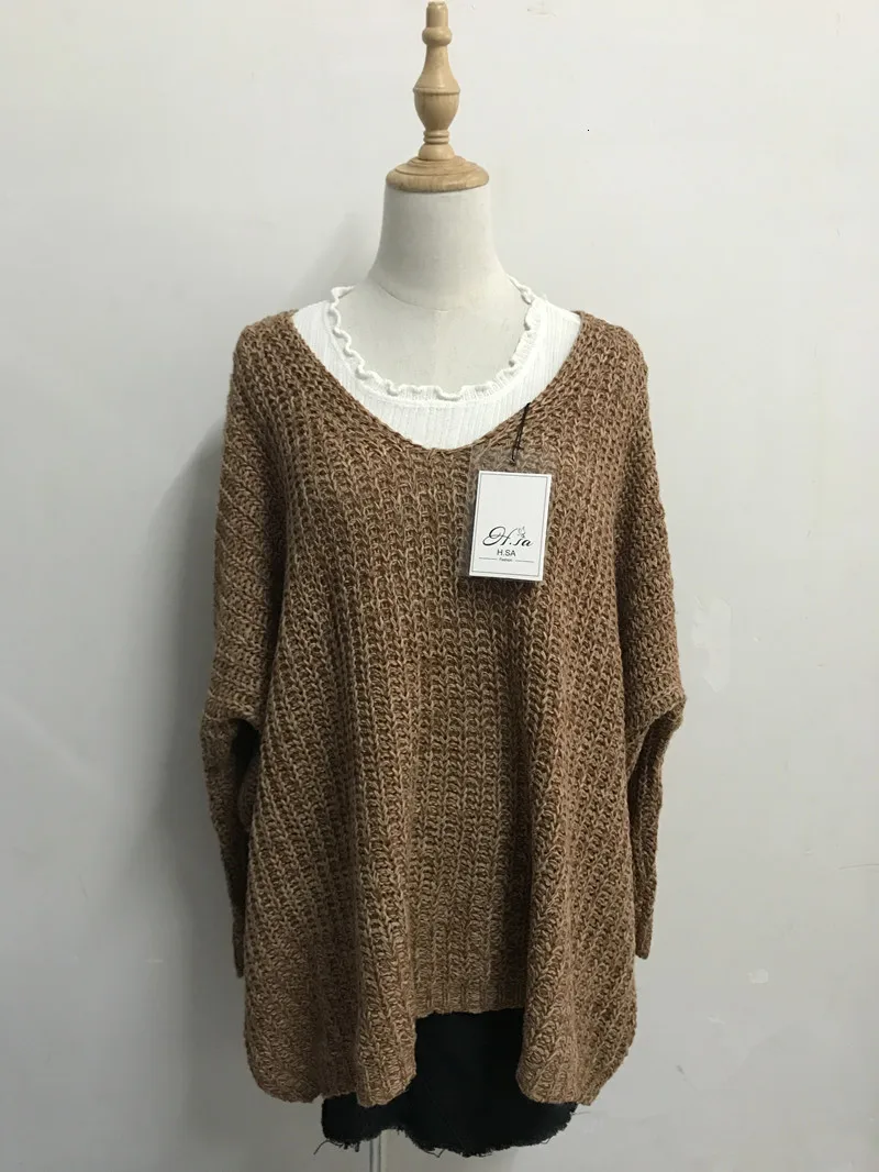 H. SA женские свитера, джемперы Vneck, дешевые зимние повседневные вязанные пуловеры, большие размеры, топы с длинным рукавом, женские топы