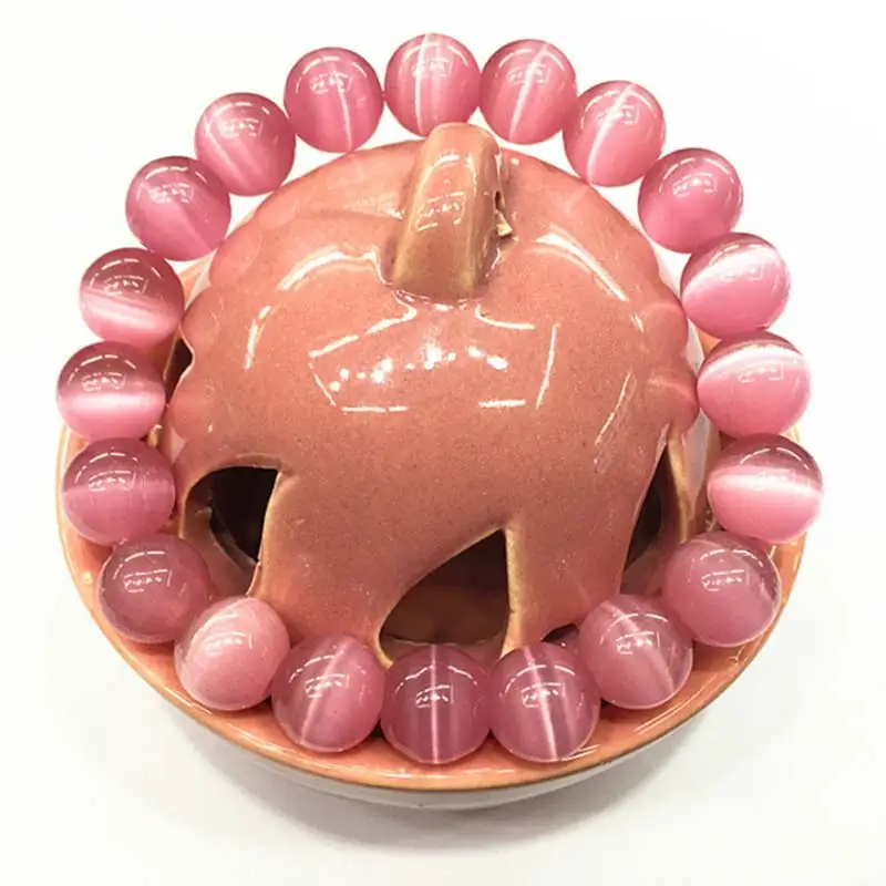 Натуральный камень розовый опал браслет кварцевые моды из драгоценных камней