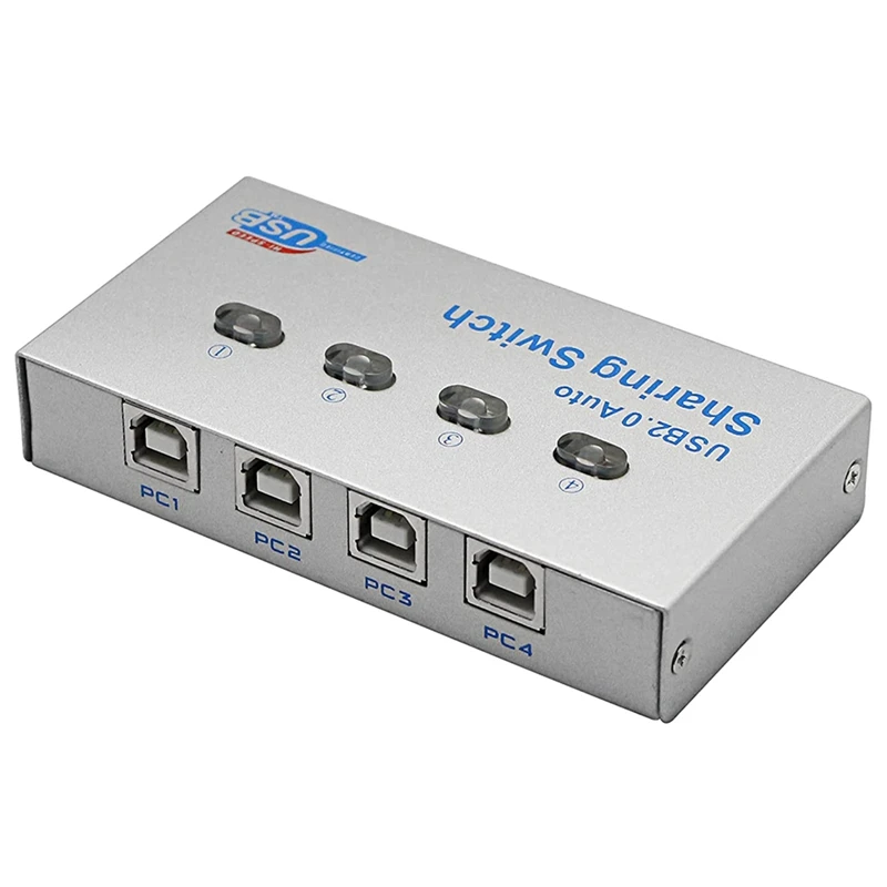 

Сплиттер для принтера, переключатель совместного использования USB принтера с 4 портами, 4 шт. совместное использование 1 USB-устройства, Высоко...