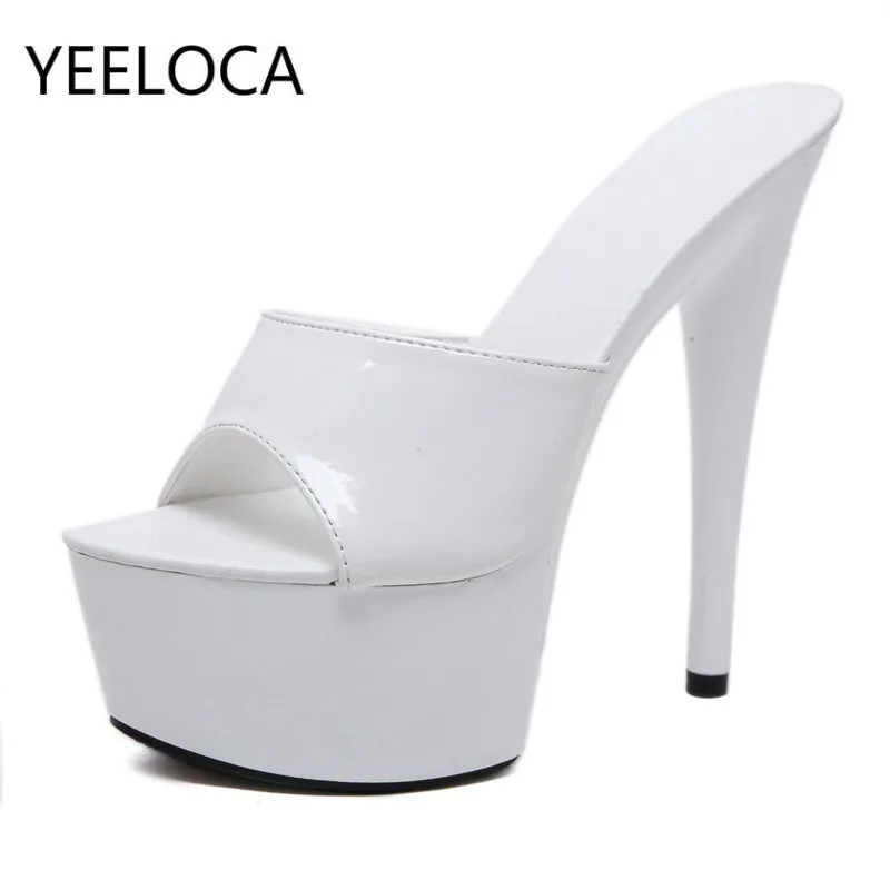 Сандалии YEELOCA женские из лакированной кожи пикантные водонепроницаемые туфли на