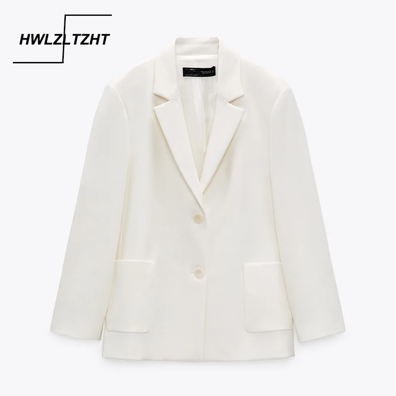 

Женский блейзер HWLZLTZHT 2021, модные офисные женские куртки, Свободное пальто с длинным рукавом + Прямые брюки с высокой талией, шикарный топ с ка...