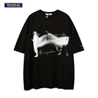 Футболка TIDESHEC мужская оверсайз в стиле панк, хлопок, принт фантом, уличная одежда, топ с графическим принтом, лето 2022