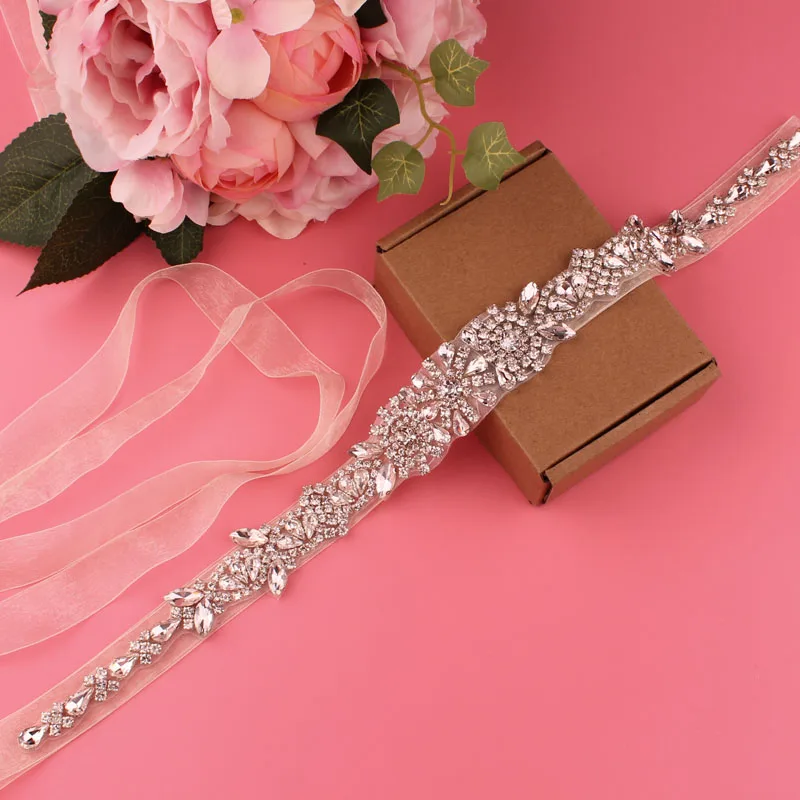 

Beige belt transparent color belt bridal wedding belt crystal rhinestone belt women's belt accessories