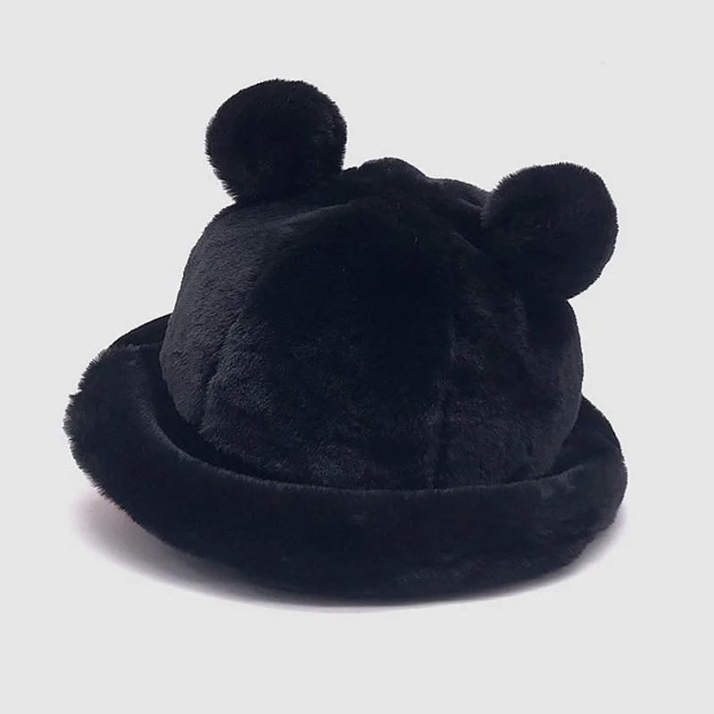 Панама женская зимняя с леопардовым принтом модная плотная теплая шапка ушками