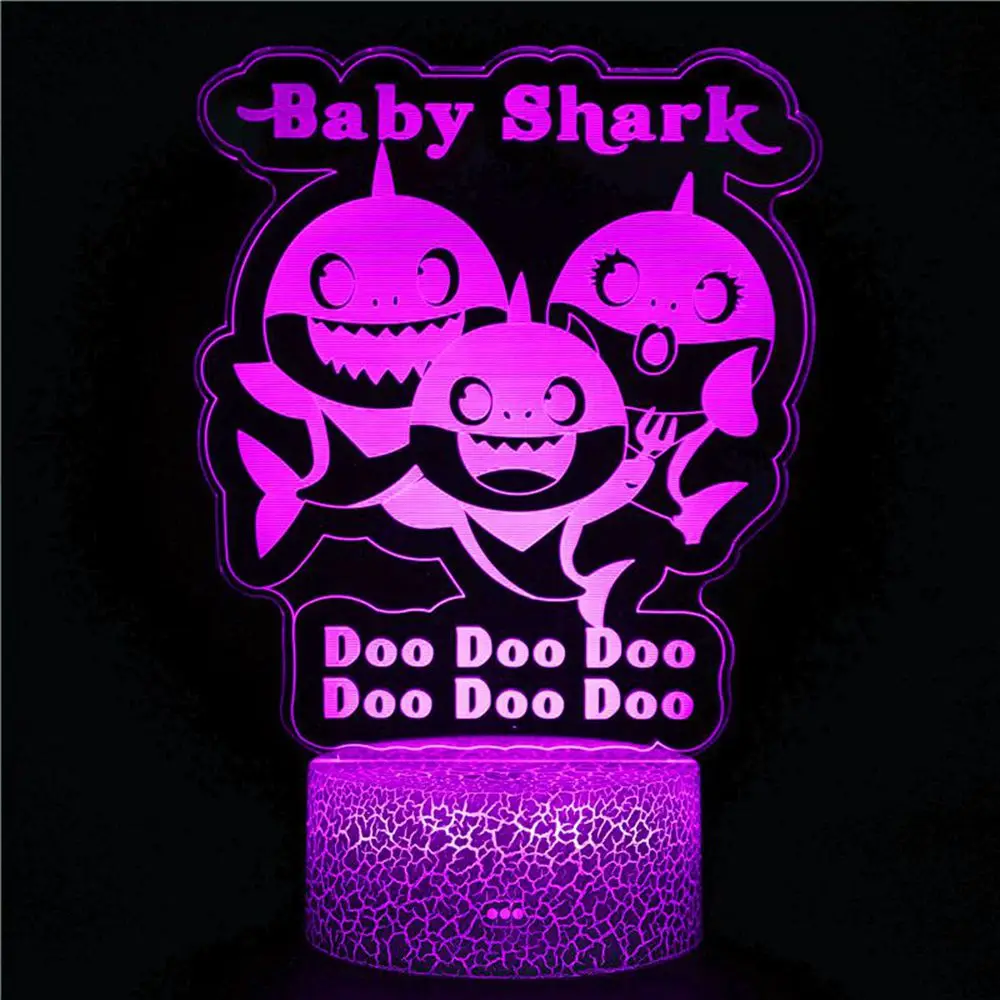 

3D animation remote control induction touch night light shark toy swimming fish animal toy birthday gift decoration usb light