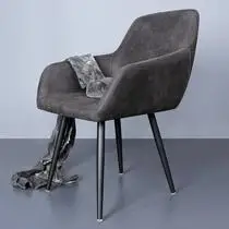 Коричнево серый слегка Состаренный кожаный мягкий стул|Стулья для кафе| |