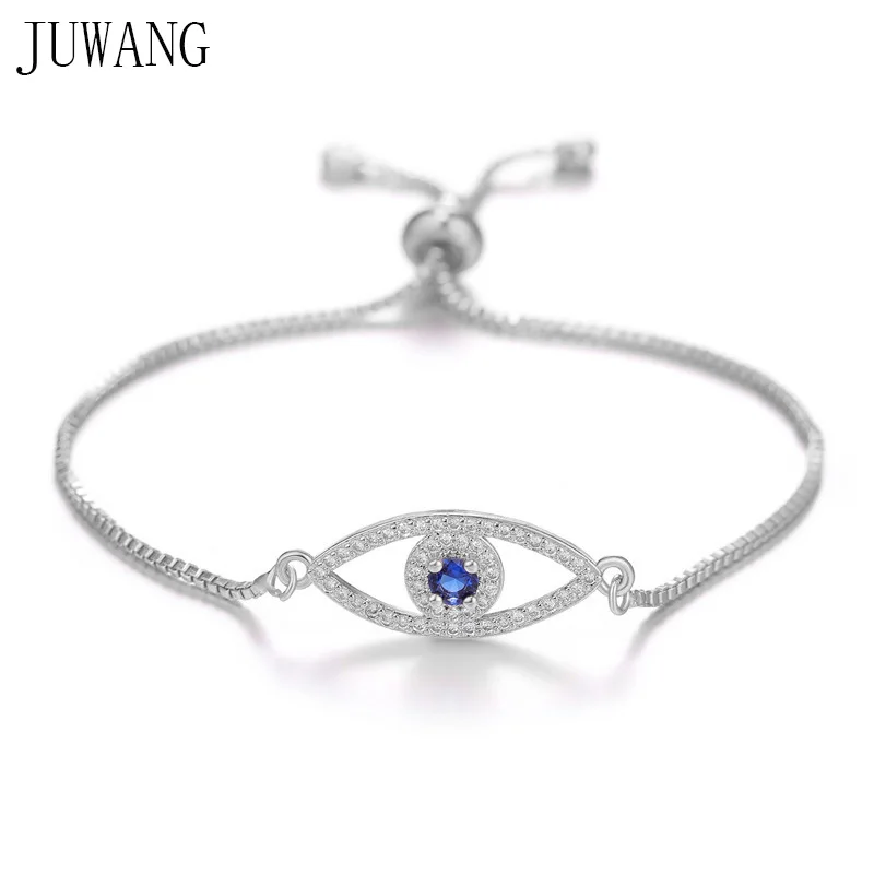 

JUWANG Turkish Blue Evil Eye Charm Link Bracelets For Women Vintage Fatima Hand Chain Bracelet Fashion DIY Jewelry ojo turco
