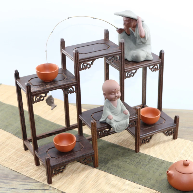 Маленький держатель для чайника из палисандра антикварные полки в китайском