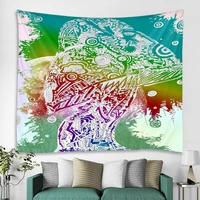 psychedelic abstract wall tapestry art decor blanket curtain hanging home bedroom living room decoration polyester hippiemushroo
