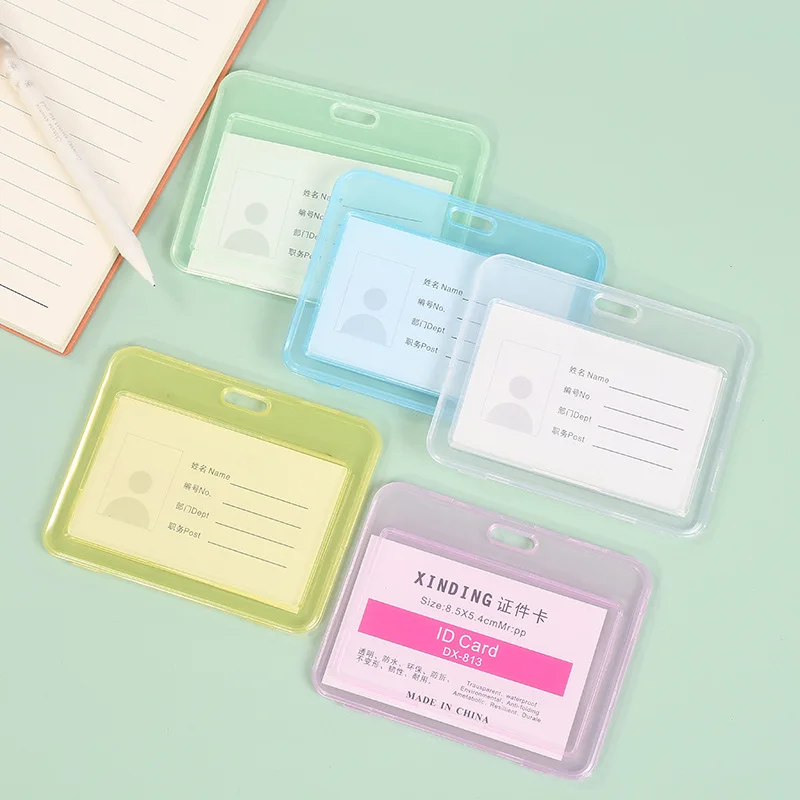 

Transparent Waterproof Card Cover Business Bus Bank Credit Card Holder ID Card Case for Student Kid Women Badge Protector Cover
