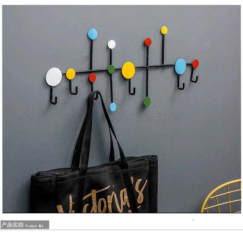 Iron hook wall hanging wall building kitchen porch door rear object rack retro creative clothes hook