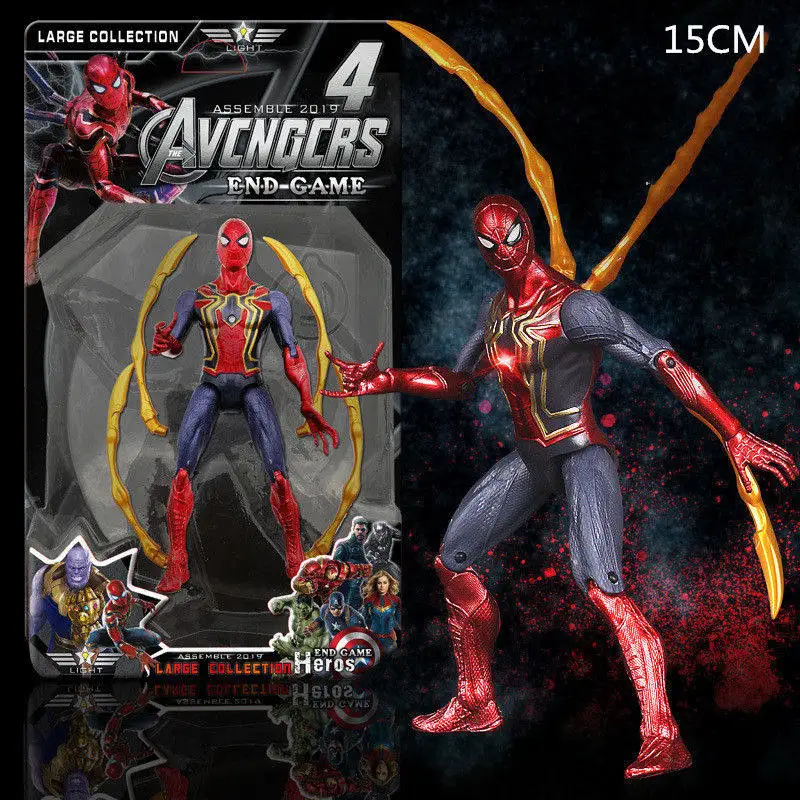 with box Новая Обновленная многошарнирная фигурка супергероев Marvel, Мстители, Капитан Америка, Тор, Железный человек, Человек-паук, Халк, танос, фигурки, игрушки для детей - Цвет: with box
