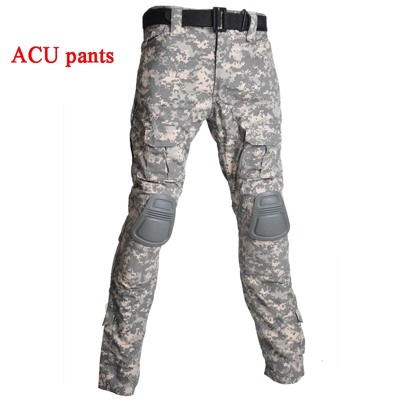 pants ACU Уличная Военная тактическая Униформа для страйкбола Пейнтбольная камуфляжная охотничья одежда унисекс дышащая Боевая Стрельба Armys костюмы - Цвет: pants ACU