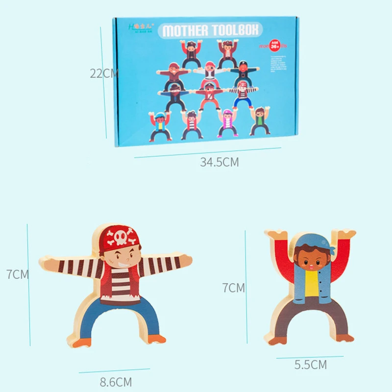 

Baby Kids Early Learning Educational Toys Creative Stacking Game Balance Stacked Wooden Building Blocks Toys For Children