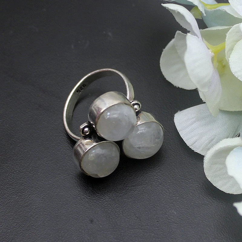 Мульти Камень уникальный натуральный белый лунный камень 925 стерлингового