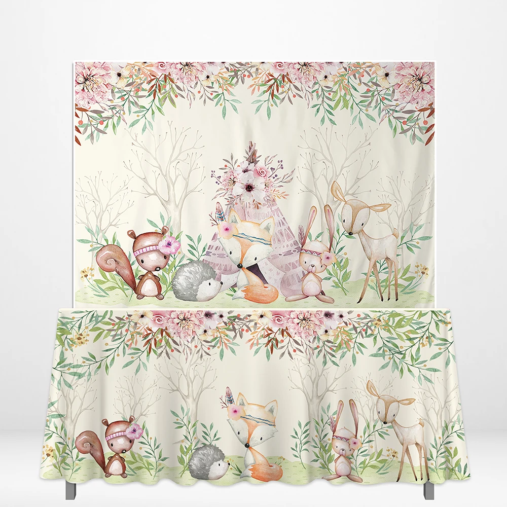 Allenjoy дикая одна фотозона фоны лес олень животные осень сафари фон скатерти DIY