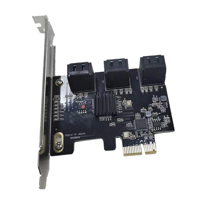 

Expansion Card PCI-E 2.0 to 6-Port SATA3.0 6Gbps Adapter Suitable for PC/Desktop Computer/DIY Computer/Mining Machine