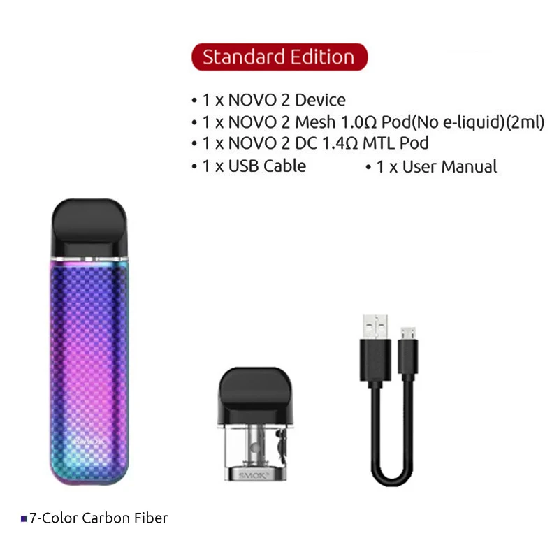 Набор для вейпа SMOK Novo 2 электронная сигарета аккумулятор 800 мАч картридж мл VS 4 Nord |