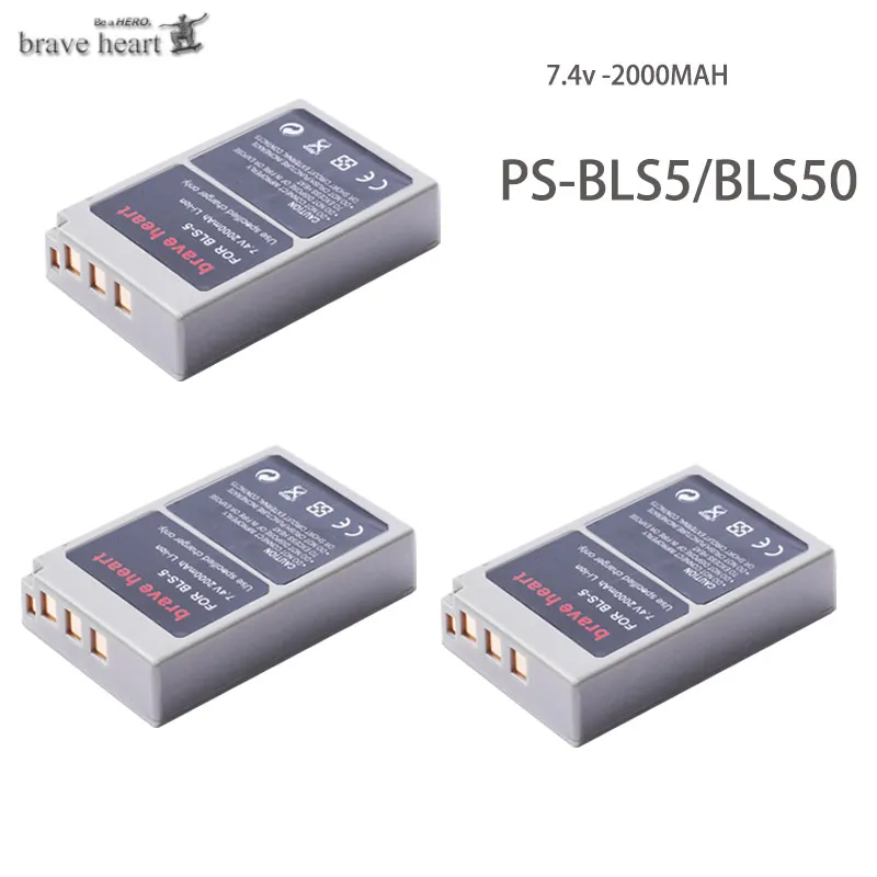 2000 мАч 2x PS-BLS5 BLS-5 BLS5 BLS 5 батарея+ ЖК USB зарядное устройство для Olympus OM-D E-M10, ручка E-PL2, E-PL5, E-PL6, E-PM2, стилус 1