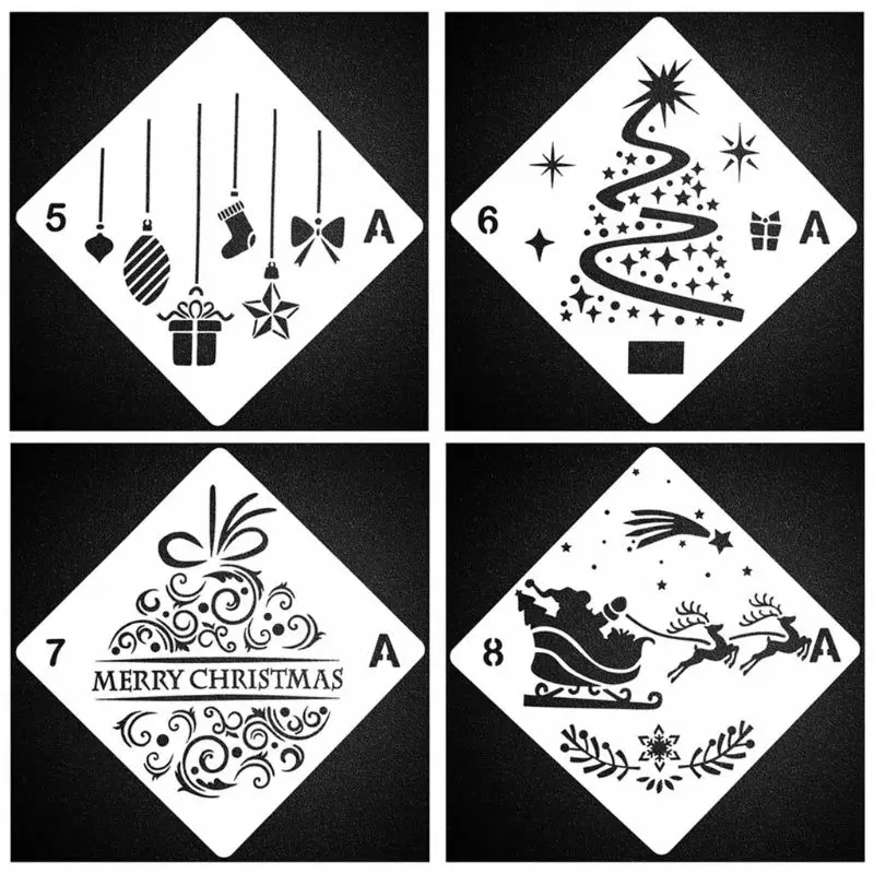 

16pcs/set Christmas Stencils Templates DIY Painting Scrapbooking Stamp Album Embossing