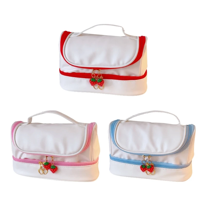 

Большая Ручная Холщовая Сумка для карандашей, простой органайзер для макияжа, портативная дорожная сумка для туалетных принадлежностей, дл...