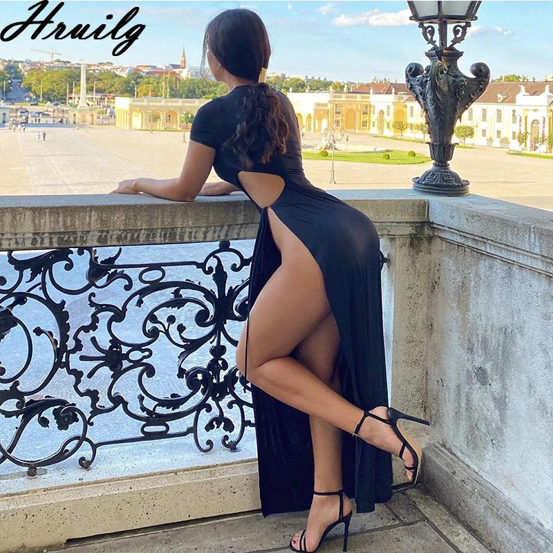 Женское асимметричное платье макси на бретельках однотонное ажурное вечернее с