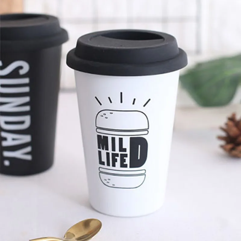 

Creative Stainless Steel Cup with Silicone Cover Nordic Style Office Coffee Cup Food Grade Stainless Steel Juice Cup Coffee Cup