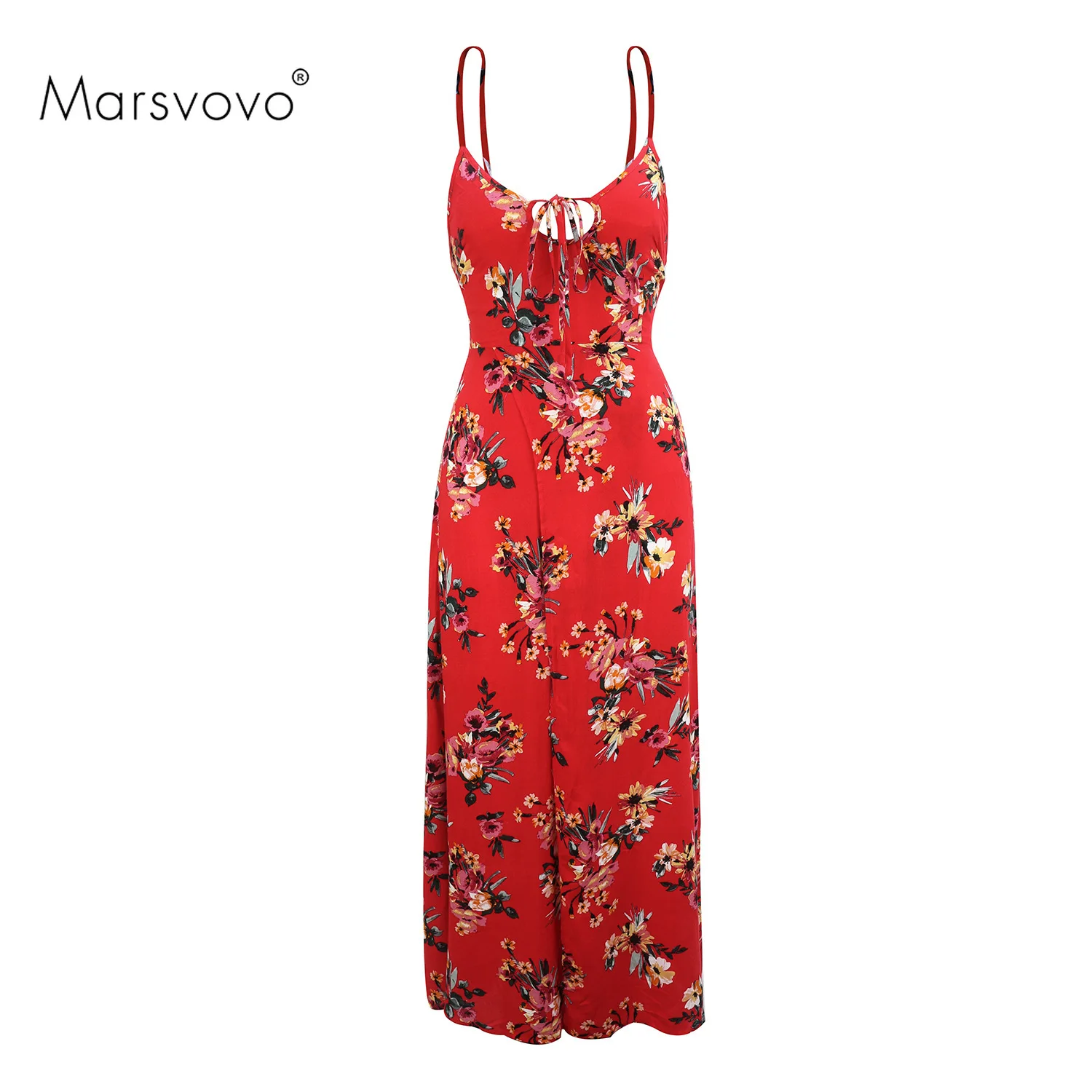 

Women Boho Dress Red Floral Prited Sexy Backless Bandage Womens Formal Vintage Dresses High Waist Vestidos Straps Bodycon Dress