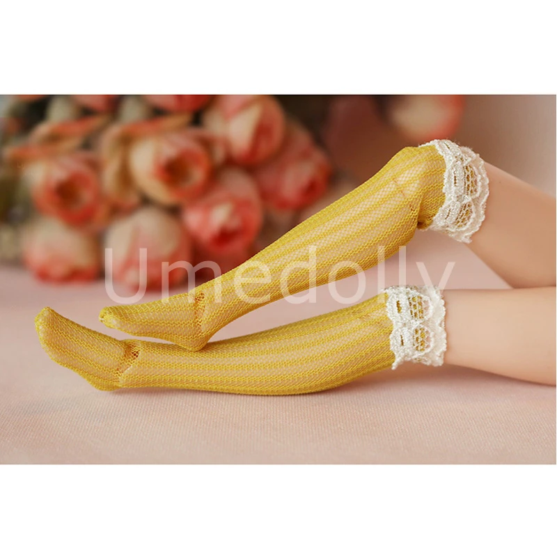 

1 Pair High Quality Lovely Assorted Color Lacy Doll's Stocking for Blyth, Barbies, Pullip, Azone Doll Socks Clothes Accessories